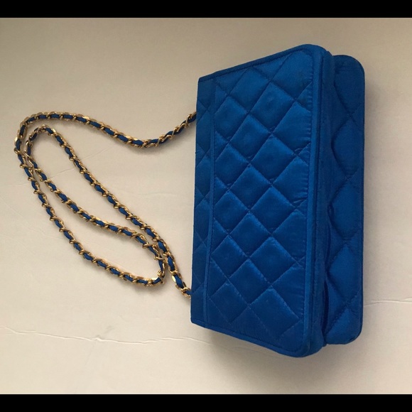 New Khanitha Blue Quilted Thai Silk Pocketbook Purse made in Thailand - Picture 6 of 16